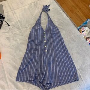 Striped halter romper​​​​​